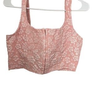 Wild Fable Pink Floral Crop‎ Top